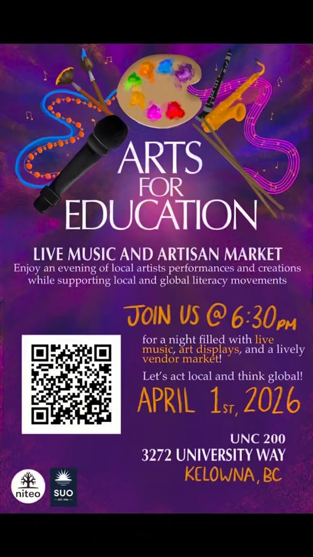 Arts for Education event poster for April 1, 2026 at UNC 200 with Futurevoid and local artists