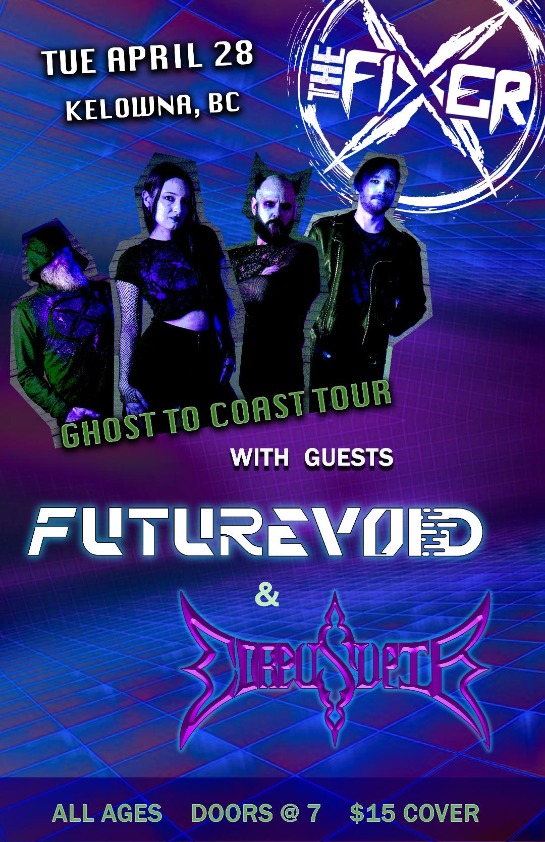 Poster for April 28, 2026 show with The Fixer, Corpus Upir, and FUTUREVOID